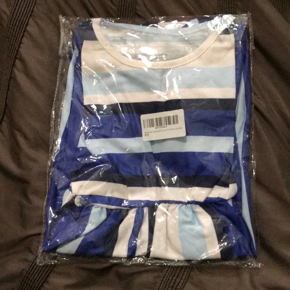 Blue Stripped Girls Maxi Dress with pockets - Picture 2 of 6